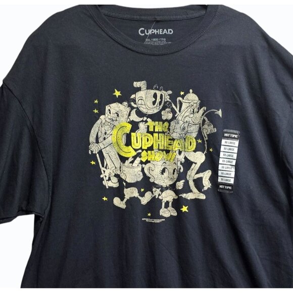 Cuphead The Cuphead Show Logo Group T-Shirt  Black Mens 2XL New w Tags Hot Topic - Picture 4 of 7